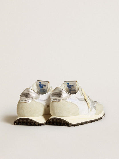 Women’s Marathon with white nylon upper and silver star - Golden Goose Women