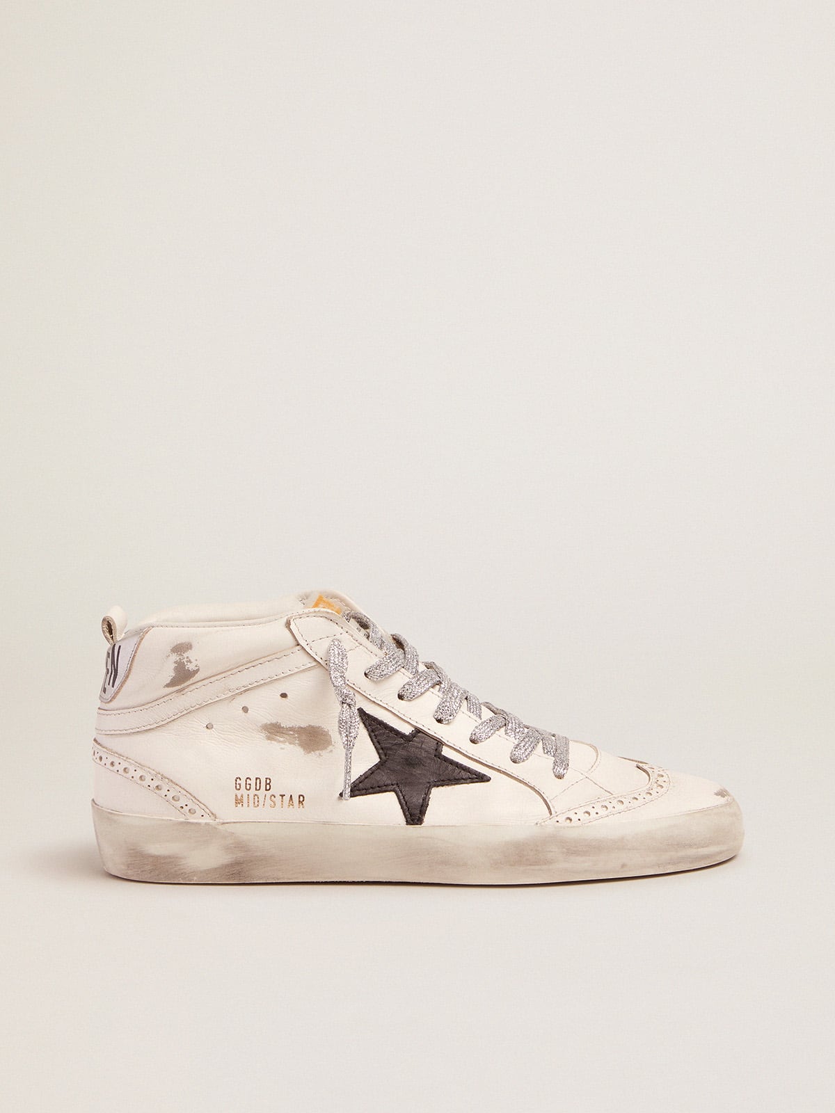 Women's Mid Star with laminated heel tab and glitter laces - Golden Goose Women