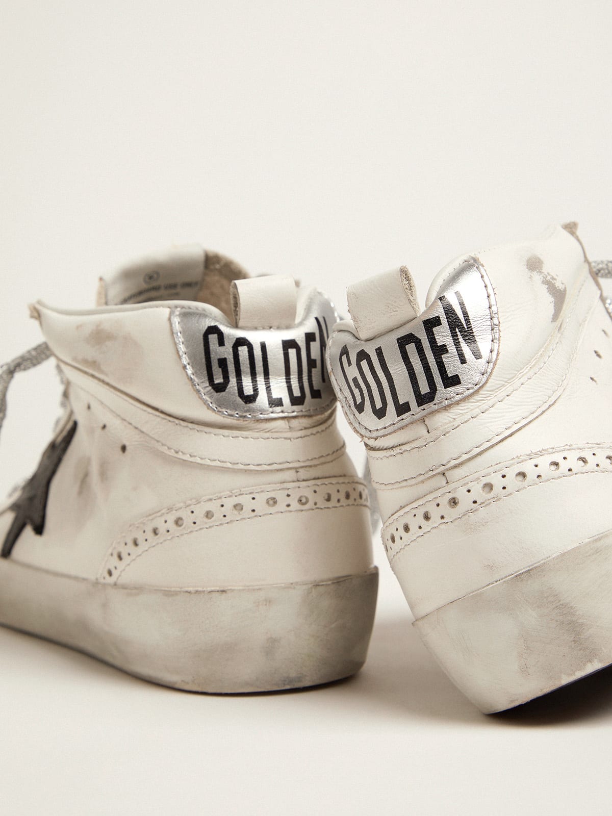 Women's Mid Star with laminated heel tab and glitter laces - Golden Goose Women