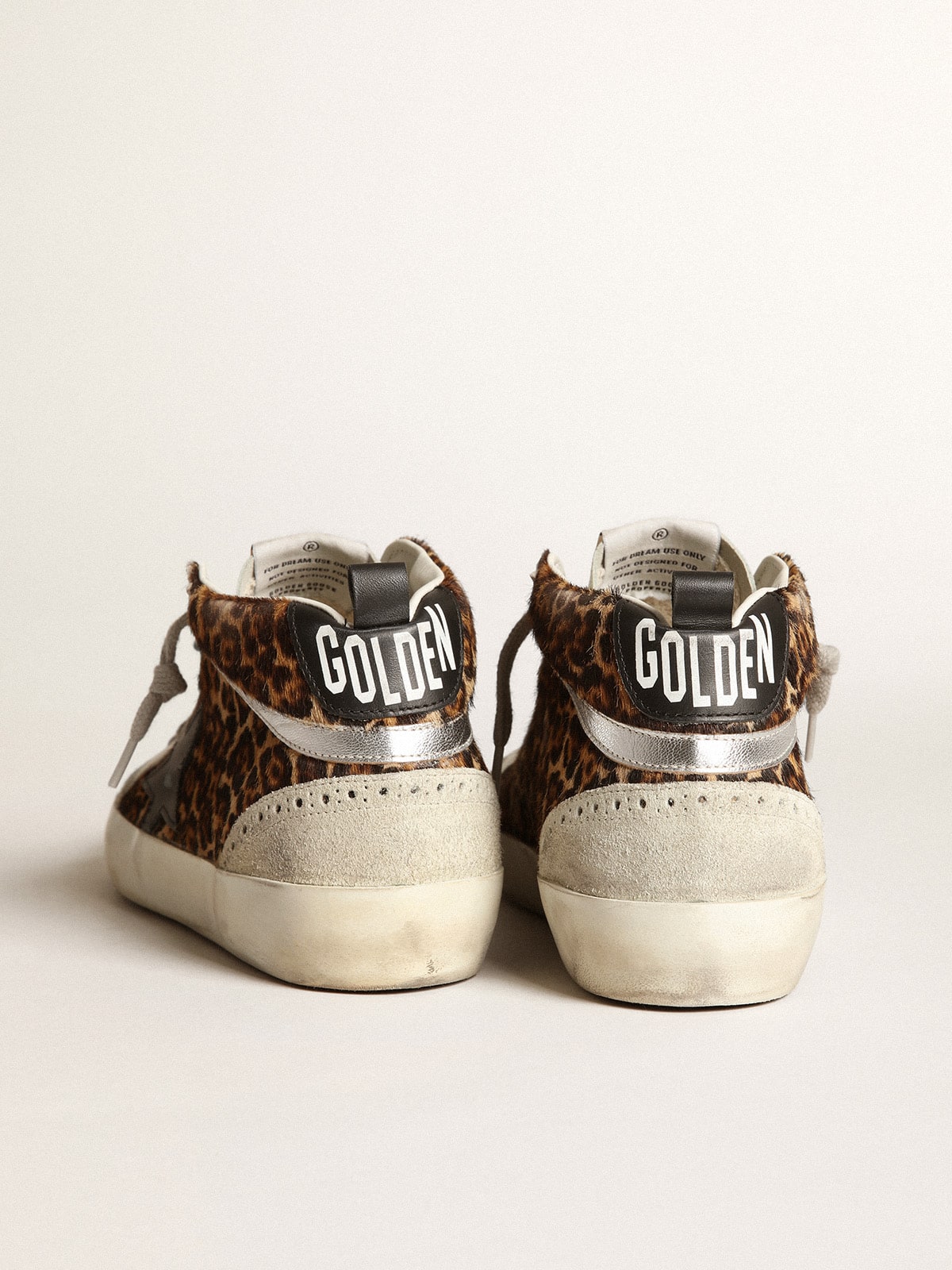 Women's Mid Star in leopard print pony skin with black star - Golden Goose Women