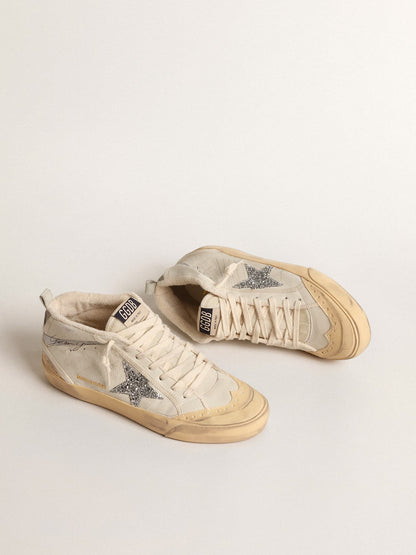 Mid Star  with glitter star and metallic leather flash - Golden Goose Women