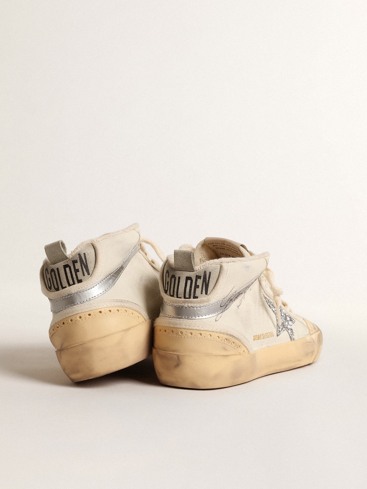 Mid Star  with glitter star and metallic leather flash - Golden Goose Women