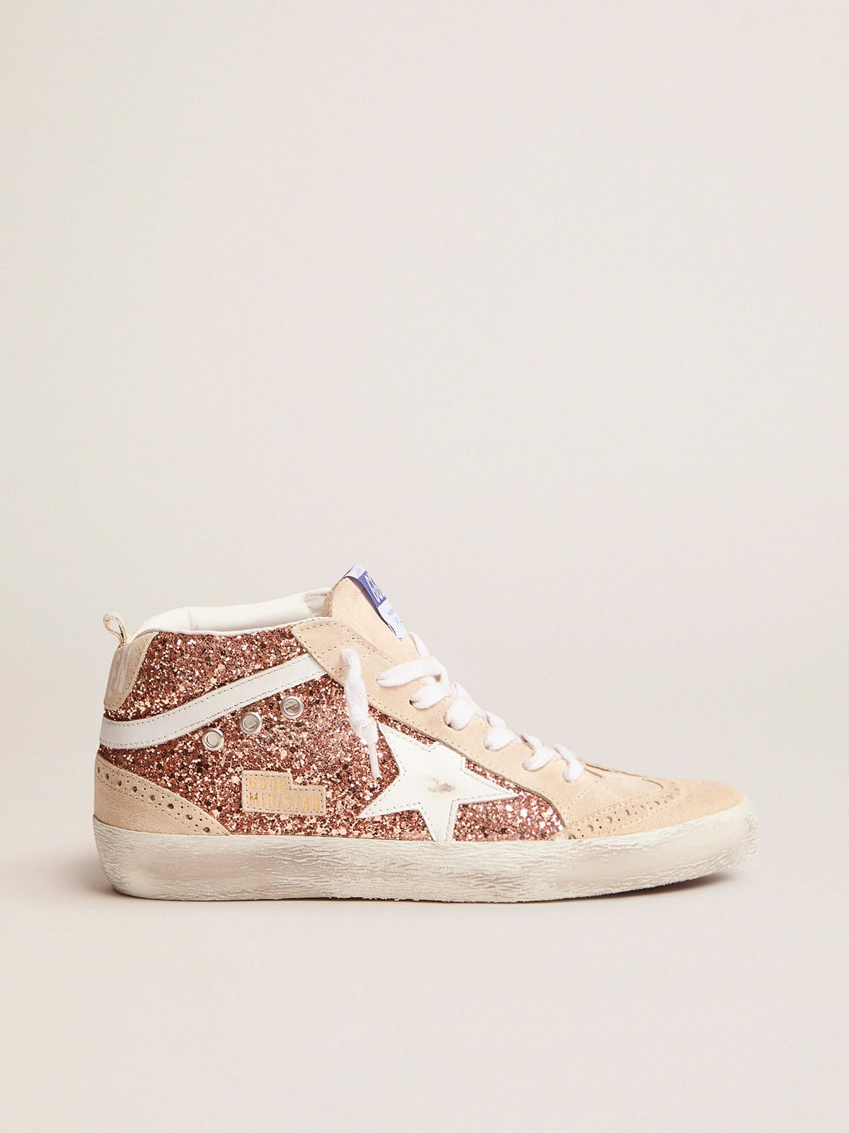 Women's Mid Star with pink glitter - Golden Goose Women