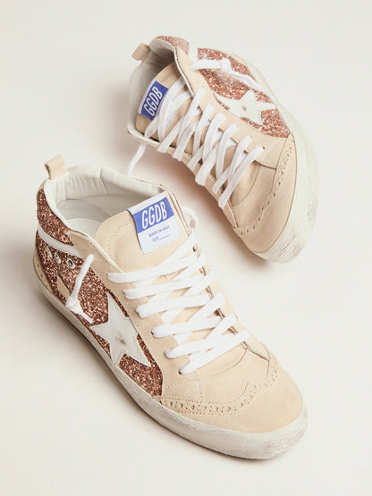 Women's Mid Star with pink glitter - Golden Goose Women