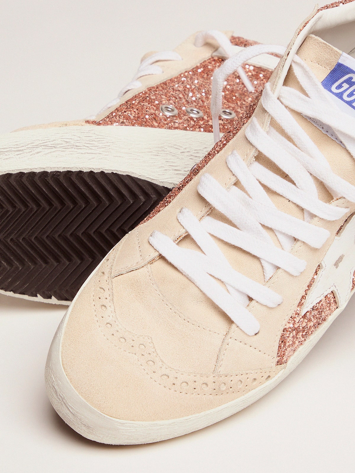 Women's Mid Star with pink glitter - Golden Goose Women