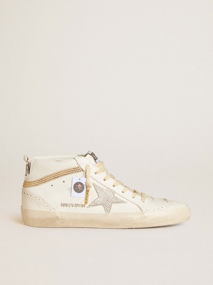 Mid Star  with star and heel tab in suede with Swarovski crystals - Golden Goose Women