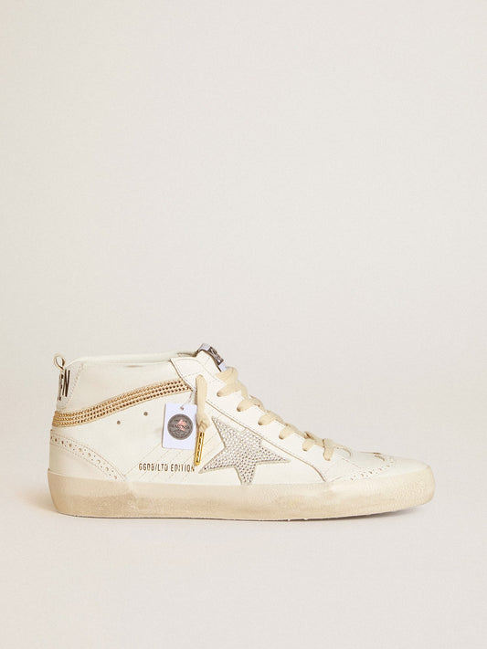 Mid Star  with star and heel tab in suede with Swarovski crystals - Golden Goose Women
