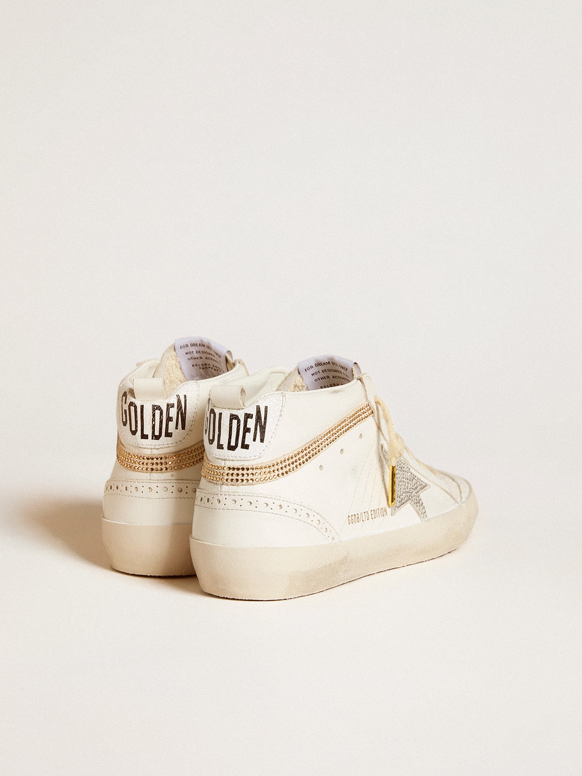 Mid Star  with star and heel tab in suede with Swarovski crystals - Golden Goose Women
