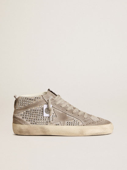 Mid Star in silver suede with Swarovski crystals and suede star - Golden Goose Women