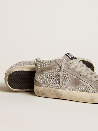Mid Star in silver suede with Swarovski crystals and suede star - Golden Goose Women