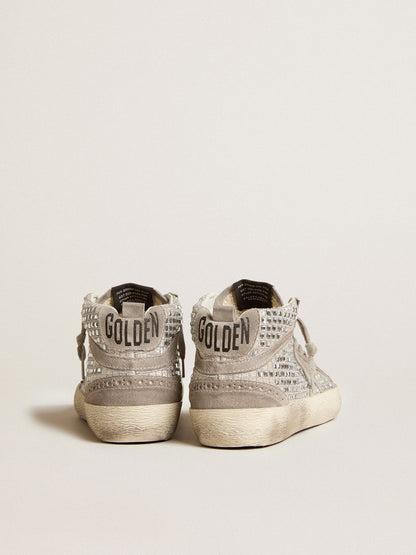 Mid Star in silver suede with Swarovski crystals and suede star - Golden Goose Women
