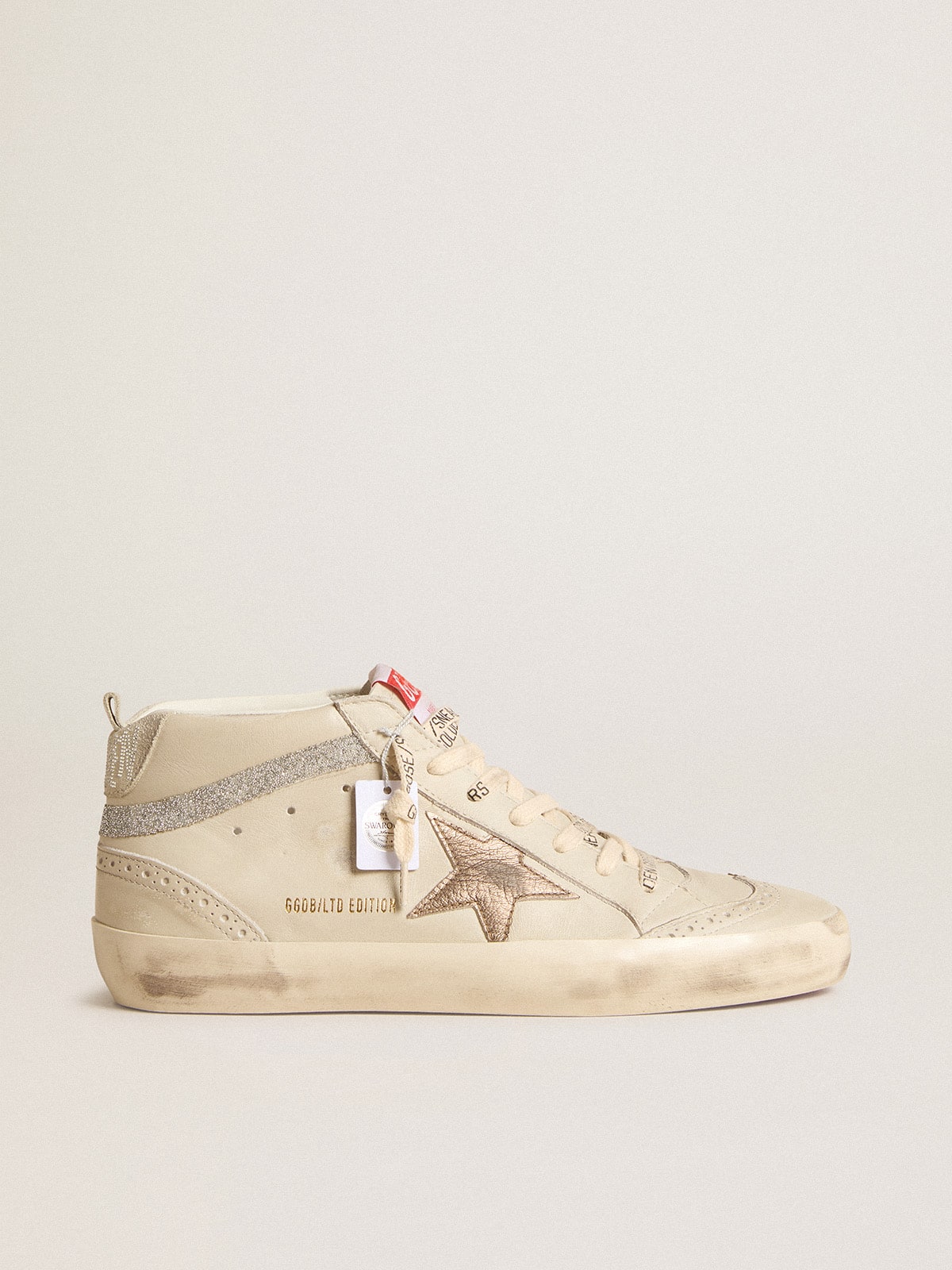 Women's Mid Star LTD with bronze leather star and Swarovski crystal flash - Golden Goose Women