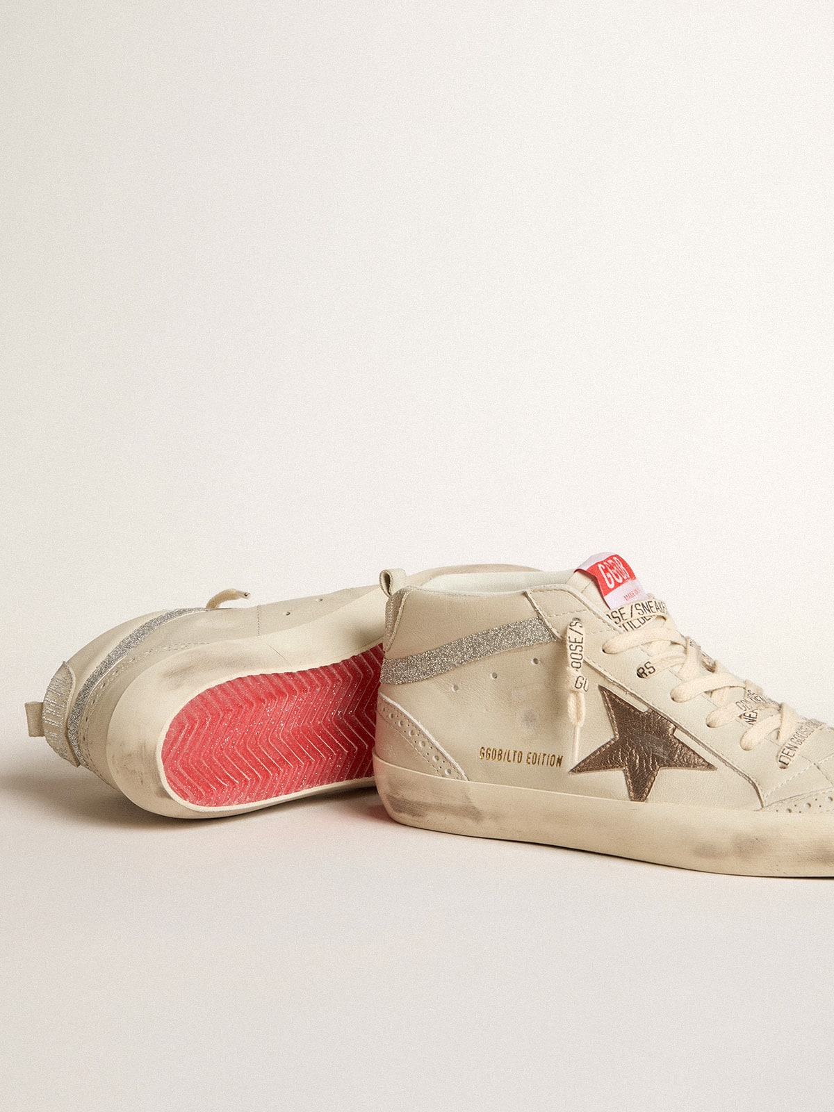 Women's Mid Star LTD with bronze leather star and Swarovski crystal flash - Golden Goose Women