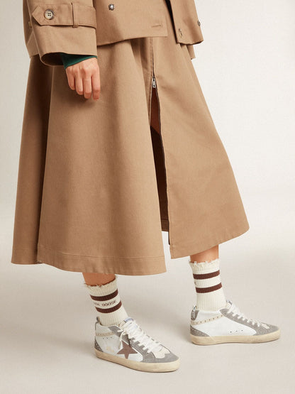 Women's Mid Star in nappa and suede with light brown metallic leather star - Golden Goose Women
