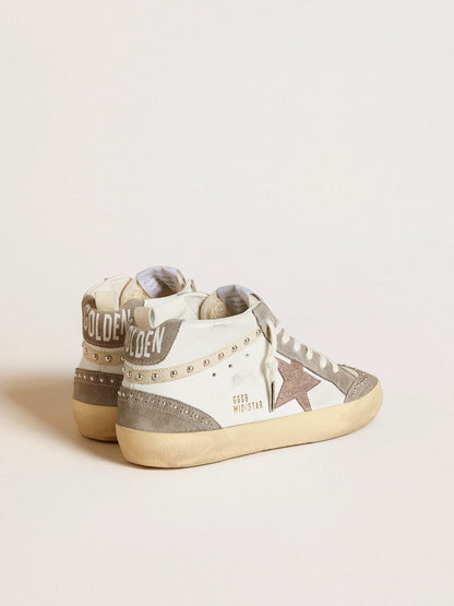 Women's Mid Star in nappa and suede with light brown metallic leather star - Golden Goose Women