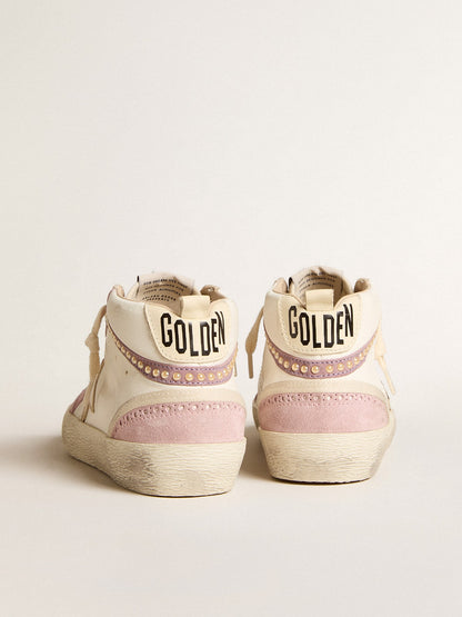 Mid Star with gold leather star and pink suede flash with pearls - Golden Goose Women