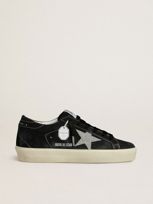 Women's Hi Star in black suede with silver Swarovski crystal star - Golden Goose Women
