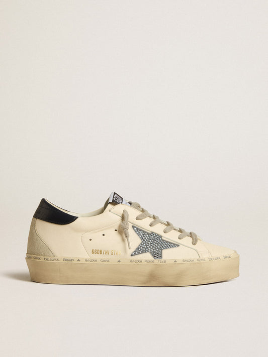 Hi Star in nappa with Swarovski crystal star and dark blue leather heel tab - Golden Goose Women