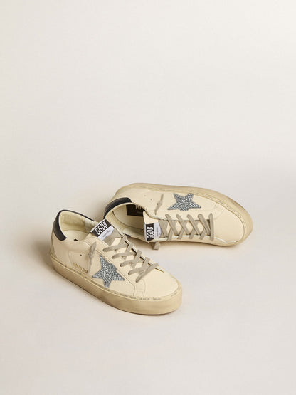Hi Star in nappa with Swarovski crystal star and dark blue leather heel tab - Golden Goose Women