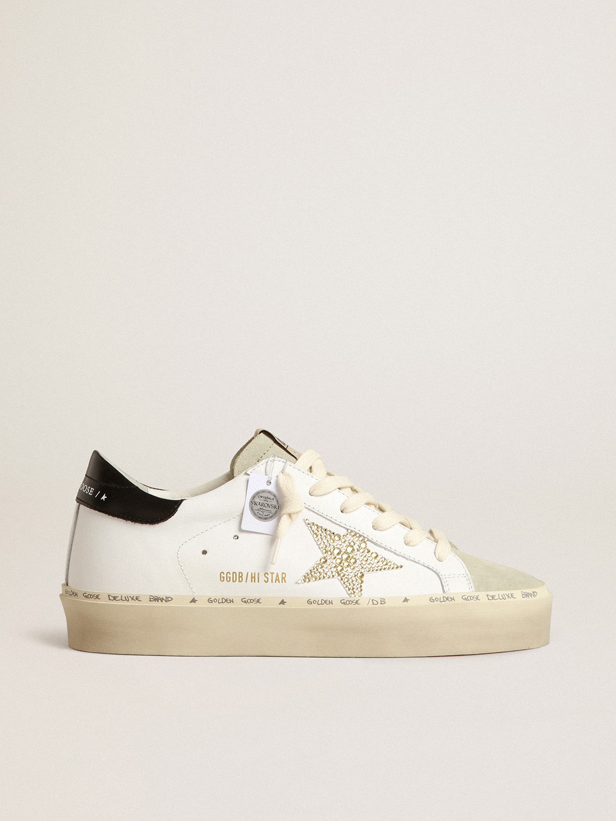 Hi Star with Swarovski crystal star and black heel tab - Golden Goose Women
