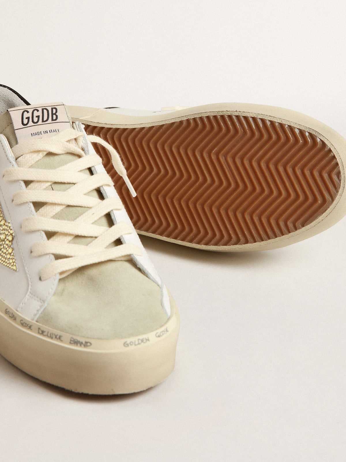 Hi Star with Swarovski crystal star and black heel tab - Golden Goose Women
