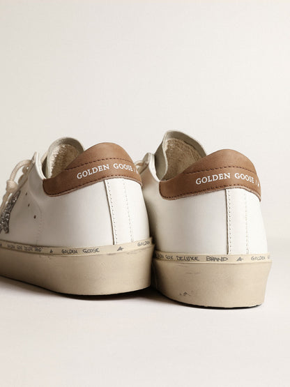 Women’s Hi Star with silver glitter star and dove-gray nubuck heel tab - Golden Goose Women