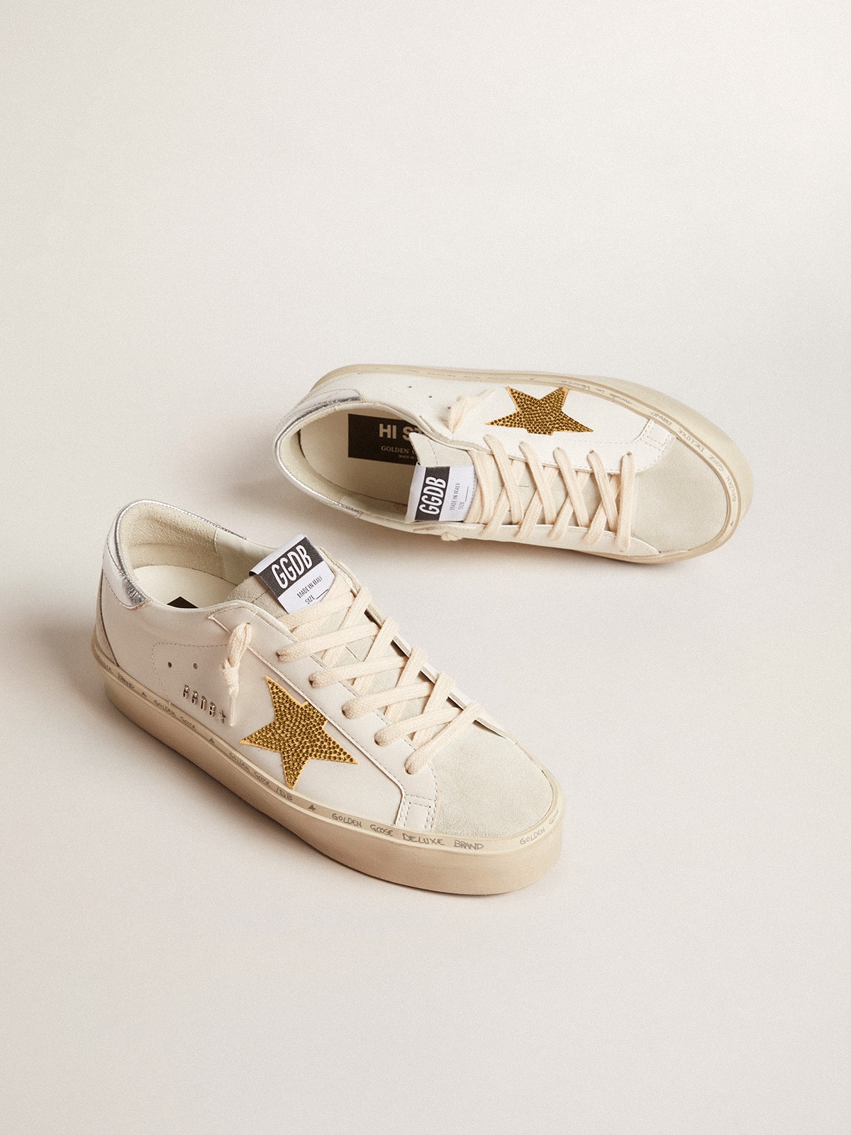 Hi Star with Swarovski crystal star and silver leather heel tab - Golden Goose Women