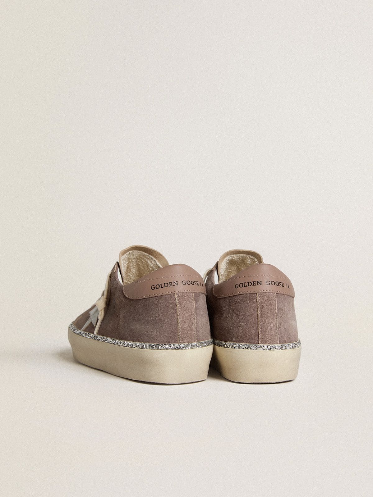 Women's Hi Star in suede with silver leather star and leather heel tab - Golden Goose Women