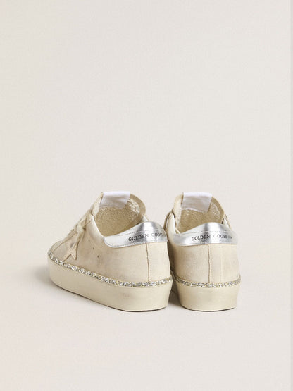 Hi Star in suede with silver metallic leather star and heel tab - Golden Goose Women
