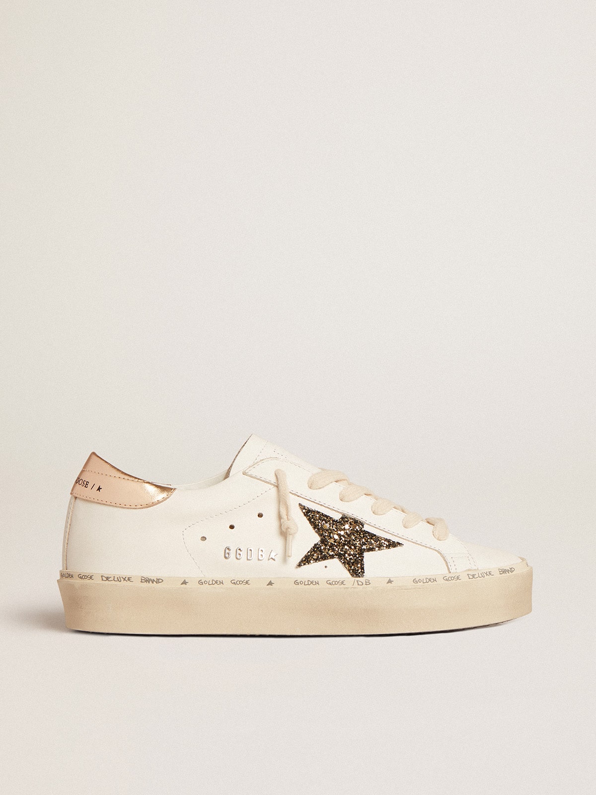 Hi Star  with black and gold glitter star and gold heel tab - Golden Goose Women