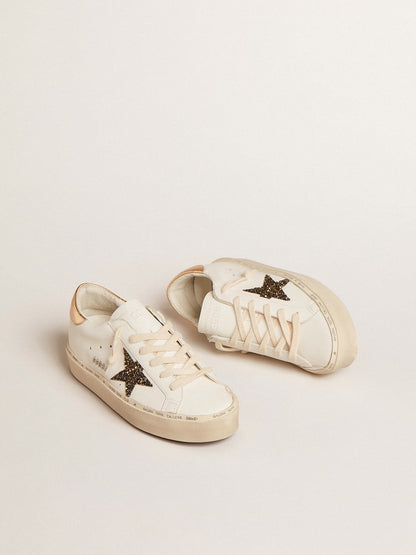 Hi Star  with black and gold glitter star and gold heel tab - Golden Goose Women
