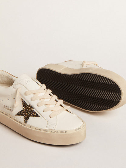 Hi Star  with black and gold glitter star and gold heel tab - Golden Goose Women