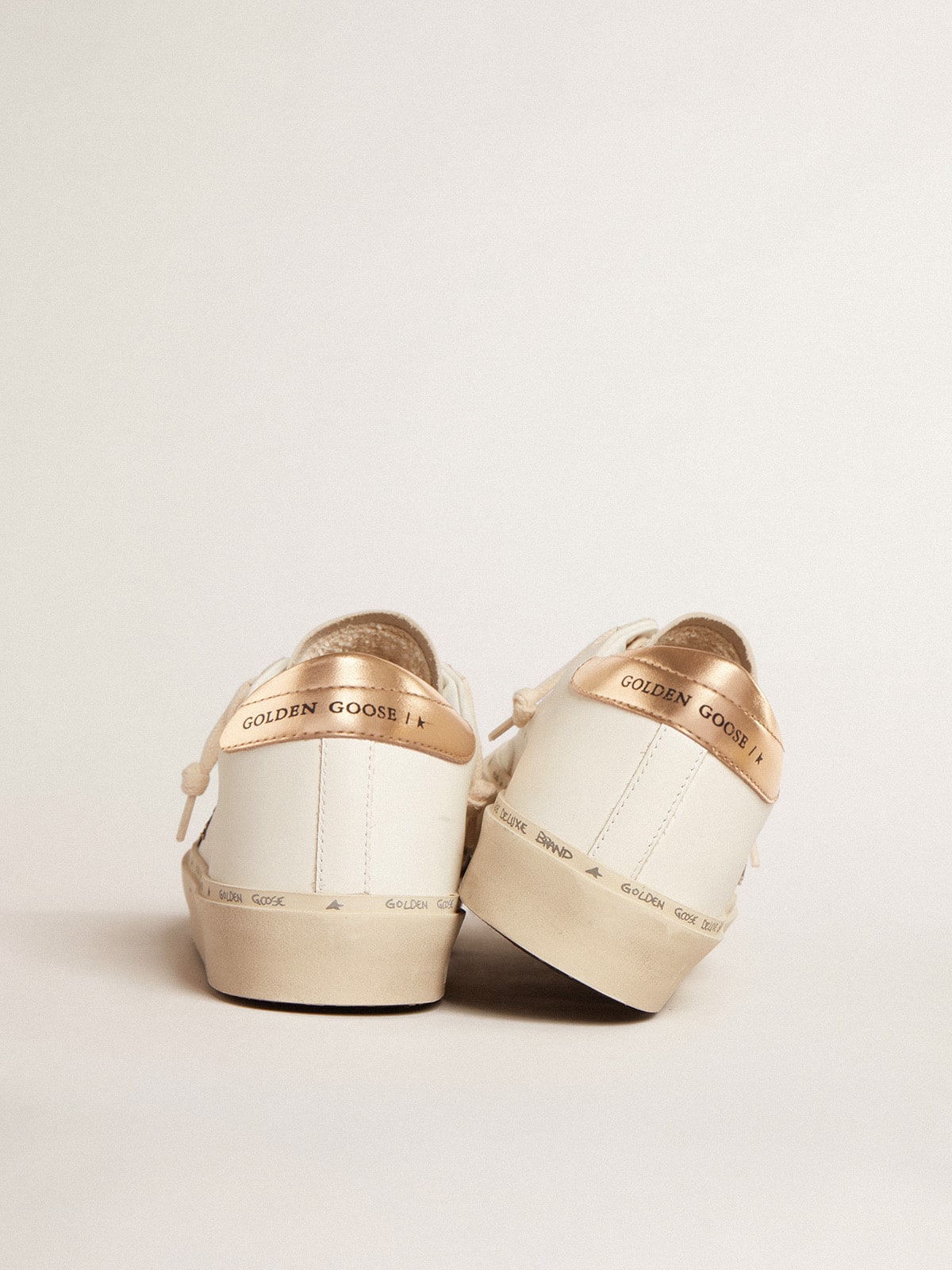 Hi Star  with black and gold glitter star and gold heel tab - Golden Goose Women