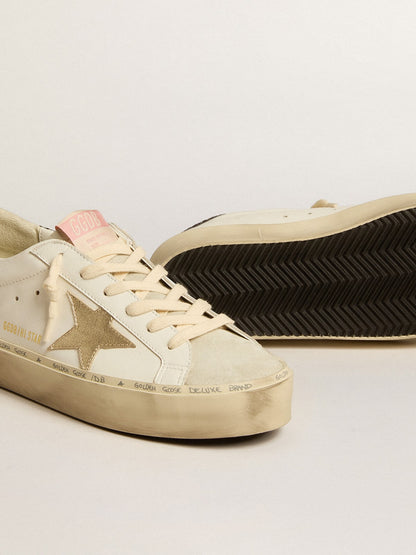 Hi Star with platinum metallic leather star and glitter heel tab - Golden Goose Women