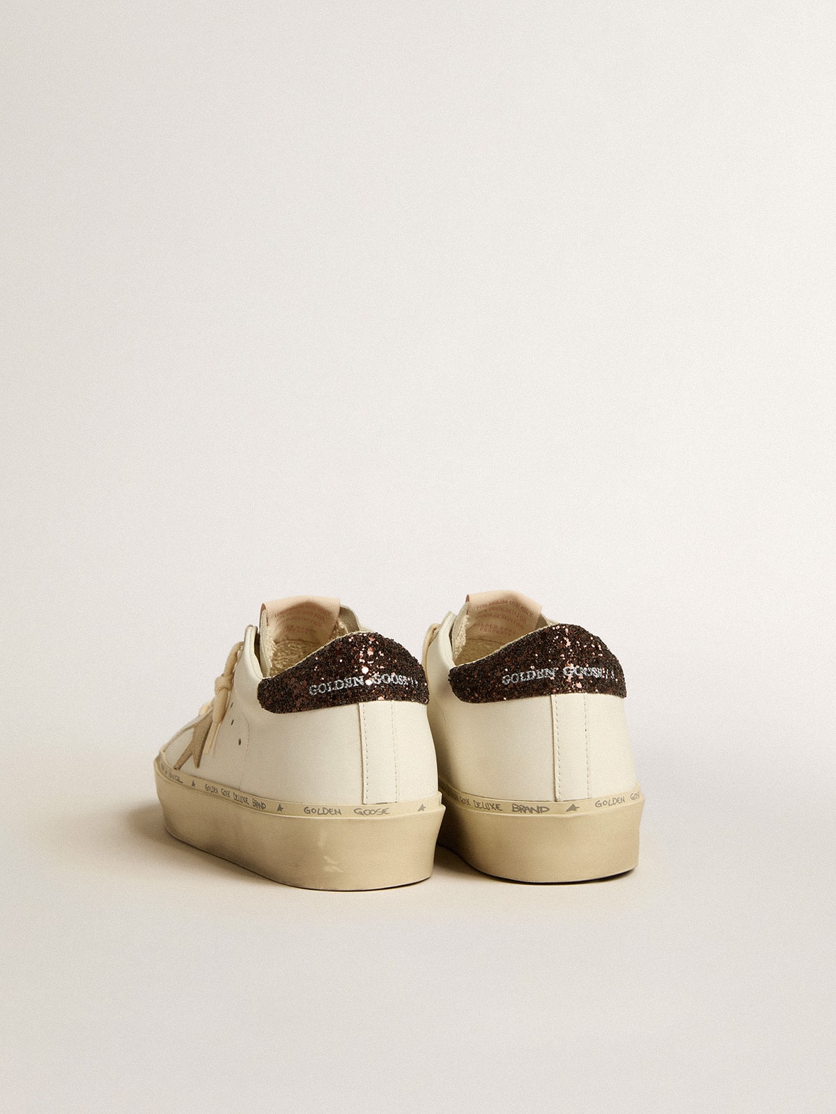Hi Star with platinum metallic leather star and glitter heel tab - Golden Goose Women