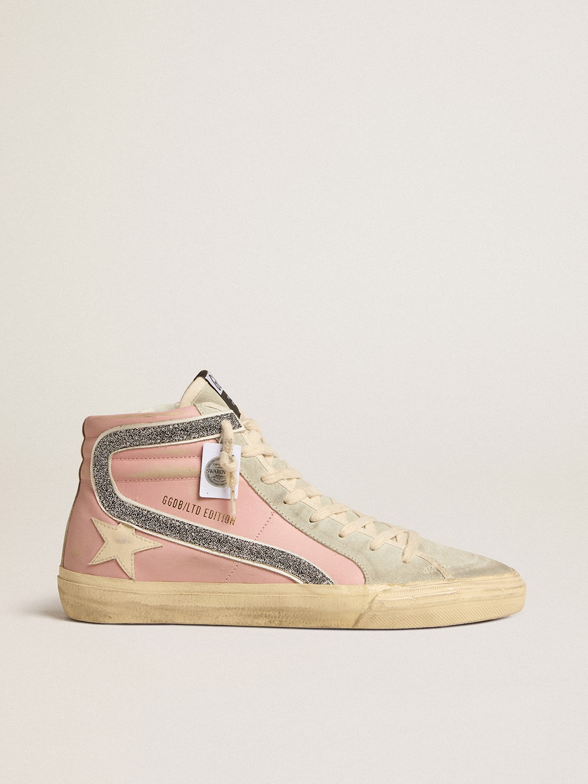 Pink Slide LTD with leather star and Swarovski crystal flash - Golden Goose Women