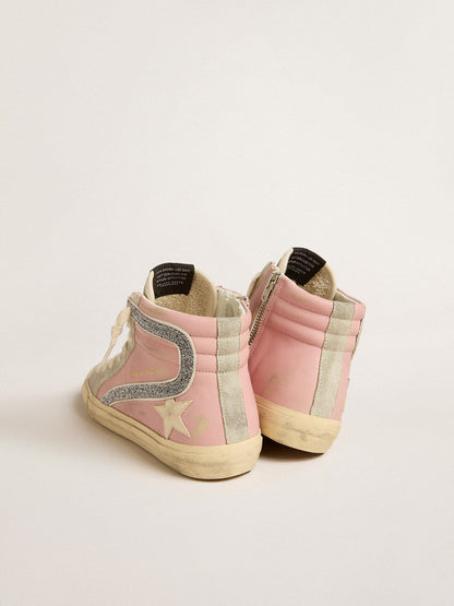 Pink Slide LTD with leather star and Swarovski crystal flash - Golden Goose Women