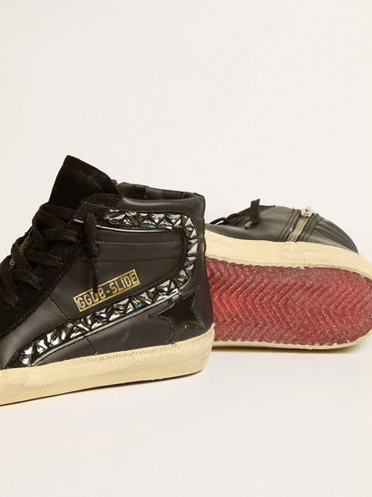 Slide in leather with black star and Swarovski crystal flash - Golden Goose Women