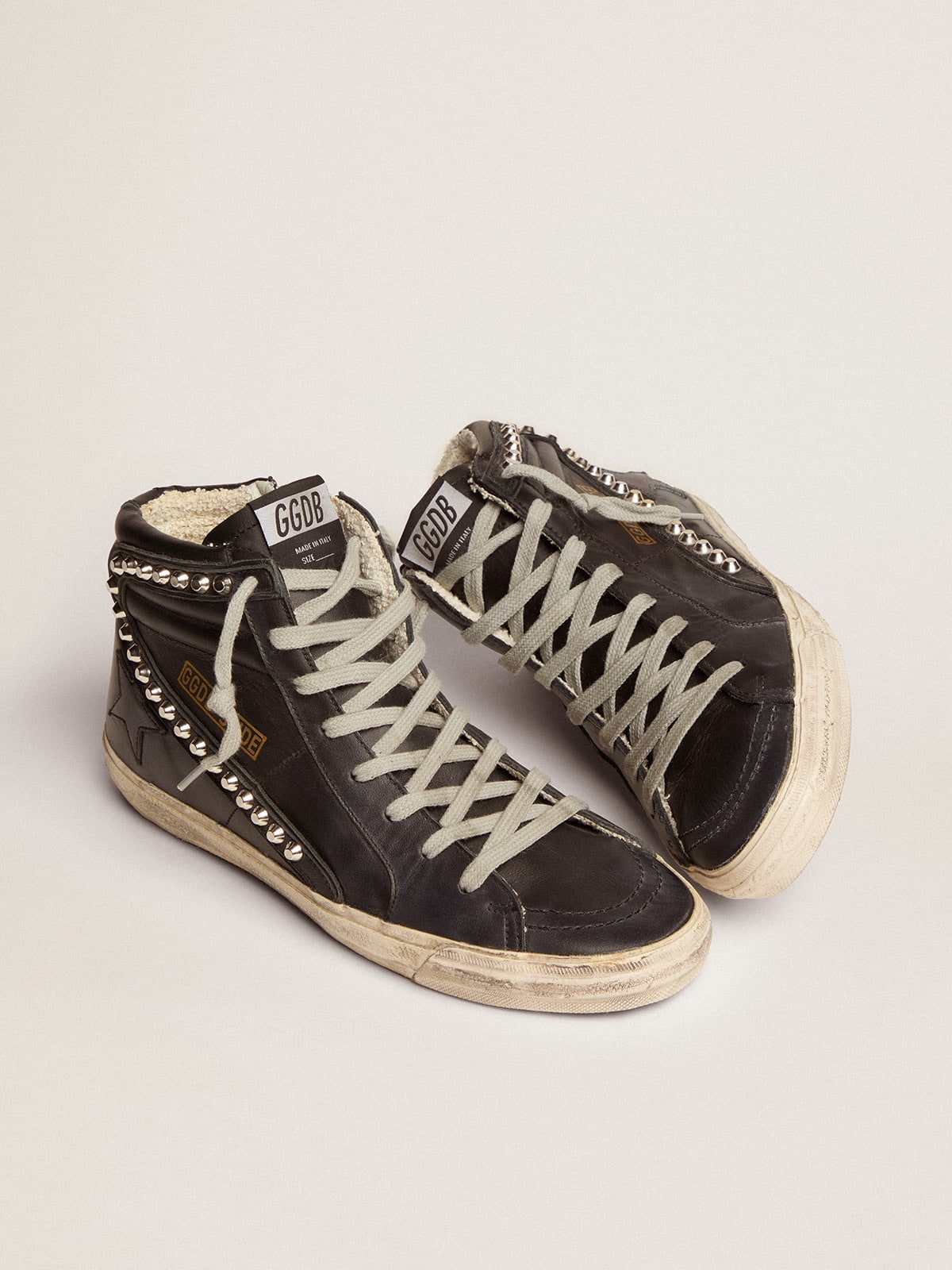 Women’s Slide high-top sneakers with studs | Golden Goose - Golden Goose Women