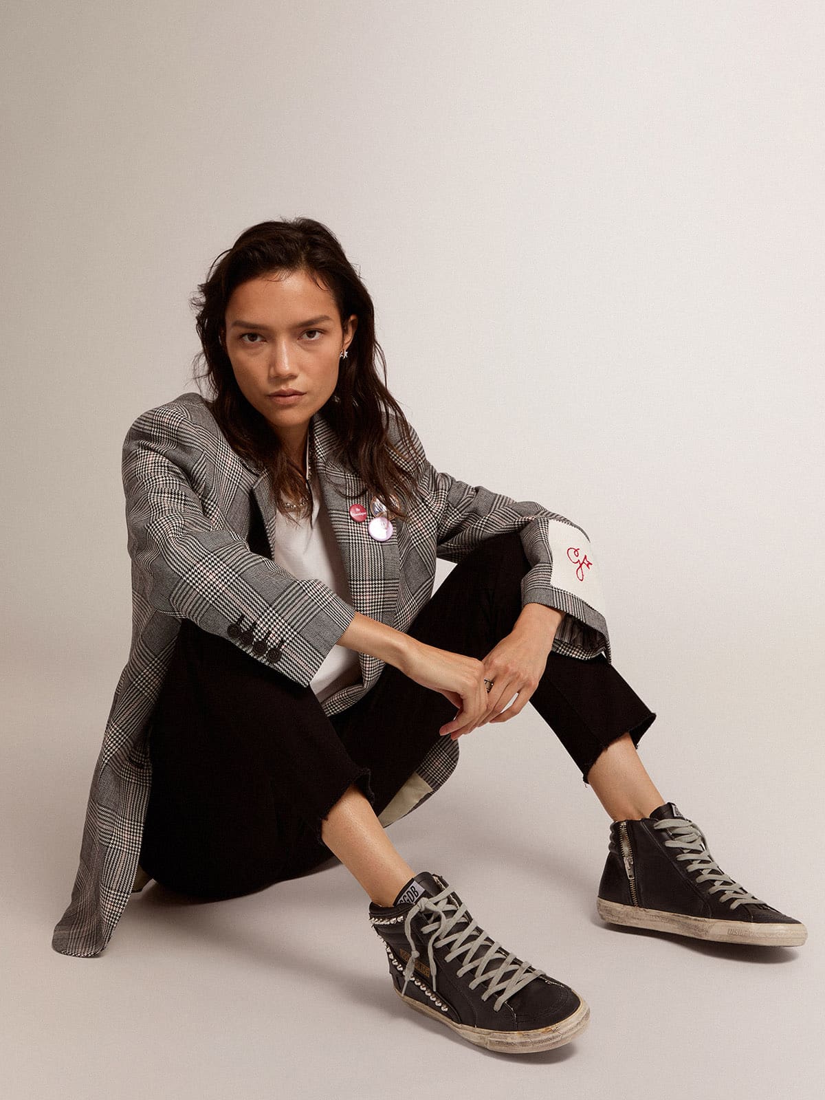 Women’s Slide high-top sneakers with studs | Golden Goose - Golden Goose Women