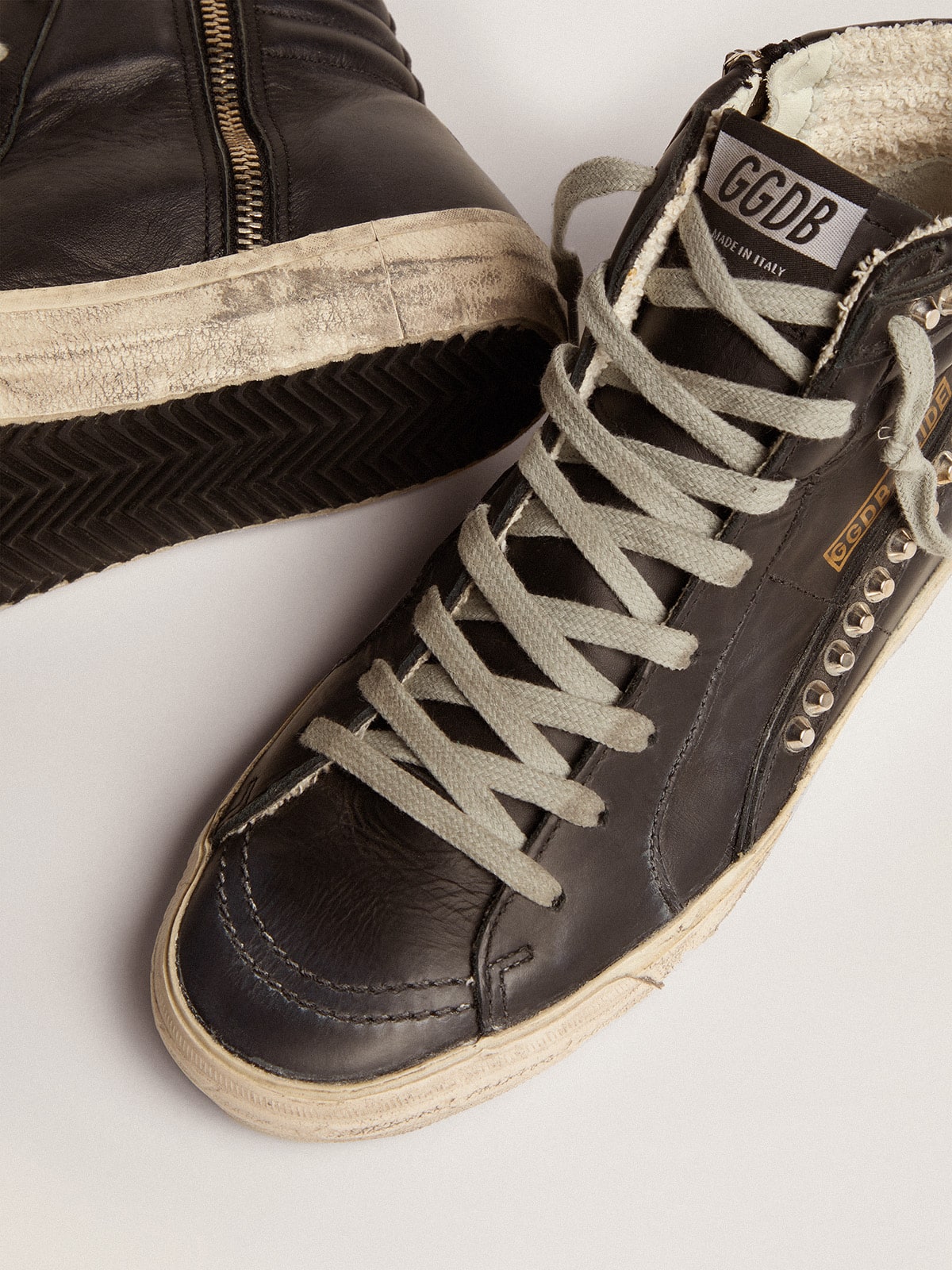 Women’s Slide high-top sneakers with studs | Golden Goose - Golden Goose Women