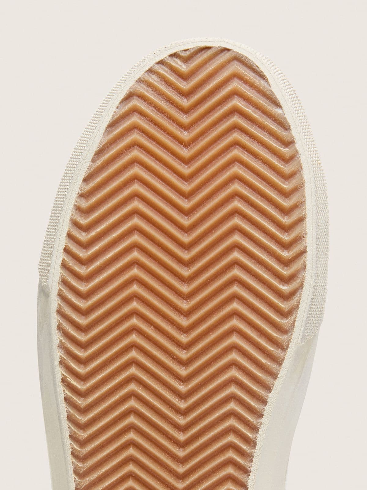 Women's Slide in white leather with silver glitter star and pink leather flash - Golden Goose Women