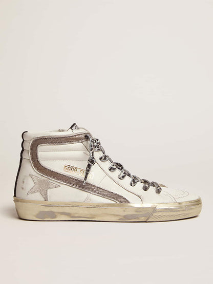 Women's Slide with star in white suede and leather flash - Golden Goose Women