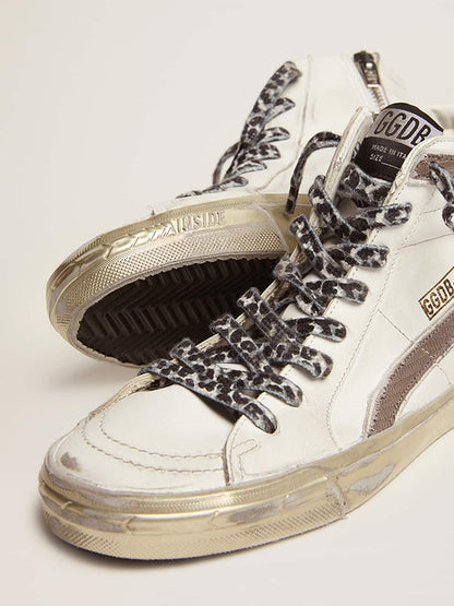 Women's Slide with star in white suede and leather flash - Golden Goose Women