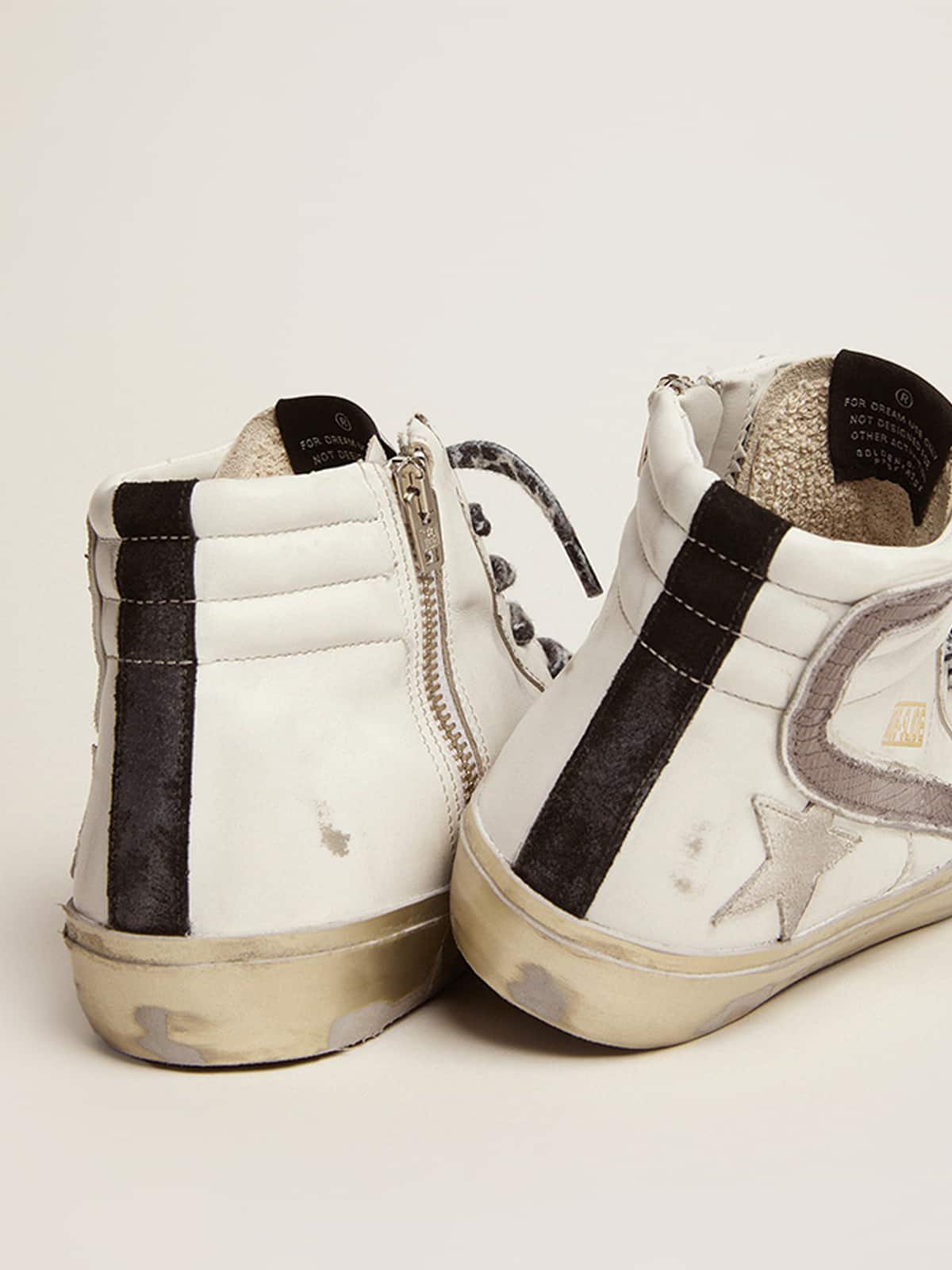 Women's Slide with star in white suede and leather flash - Golden Goose Women