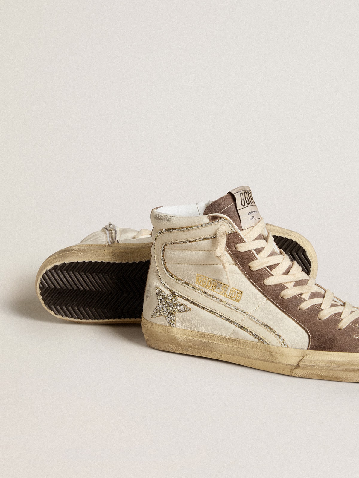 Slide in nappa with glitter star and patent leather flash - Golden Goose Women