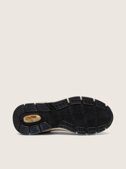Women's Dad-Star in suede and mesh with white leather star and beige leather heel tab - Golden Goose Women