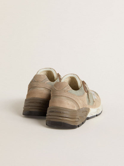Women's Dad-Star in beige mesh and suede with silver leather star - Golden Goose Women