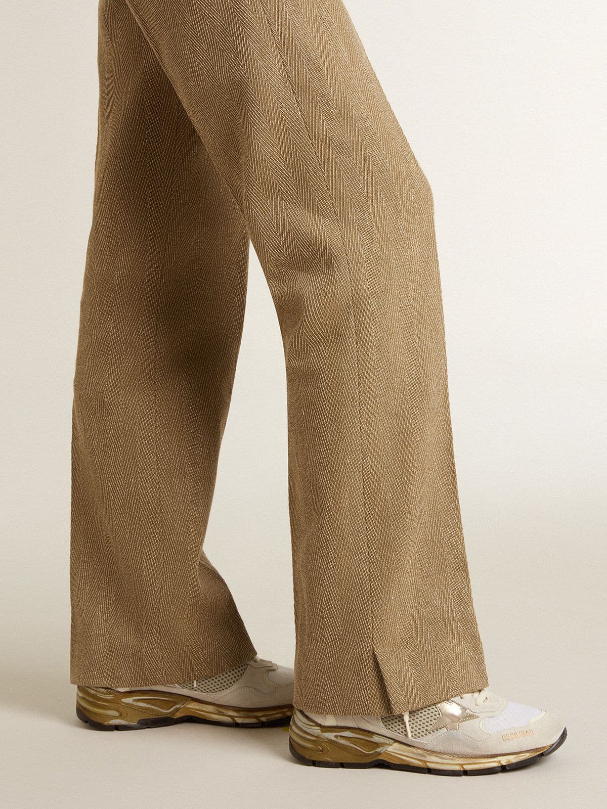 Women's Dad-Star in mesh and white suede with gold foiled star - Golden Goose Women