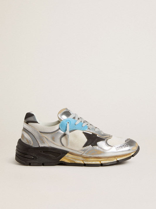 Women's Dad-Star in mesh and silver foiled leather with black suede star - Golden Goose Women